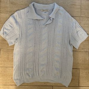 BDG Define Polo Short Sleeve open knit Sweater